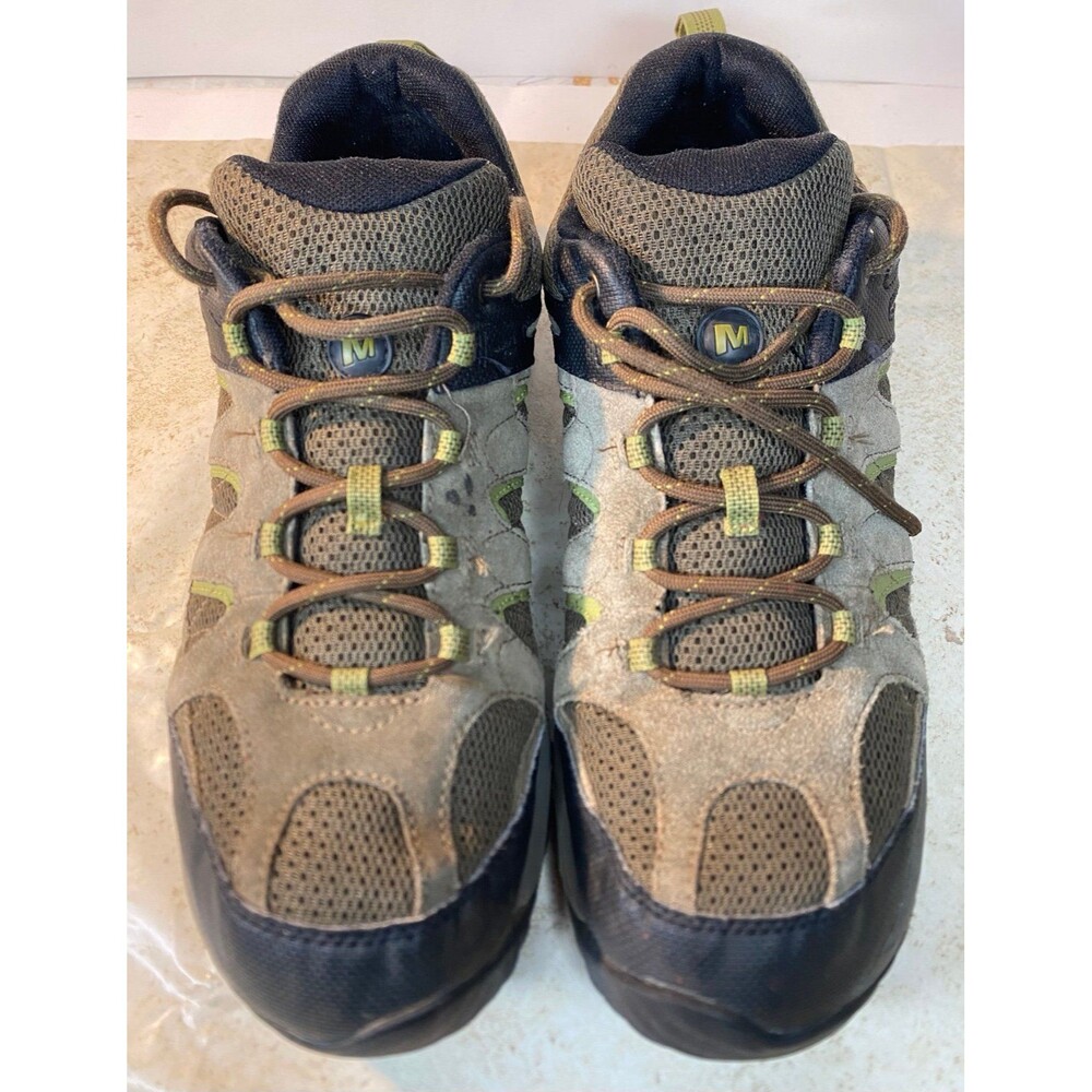 Merrell Men’s Hiking Trail Shoes Size 11 Brown Green Outdoor Sneakers J09547